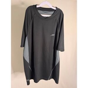 Speedo - Rash Guard Short Sleeve UV Protection - Black Grey - L - Mens